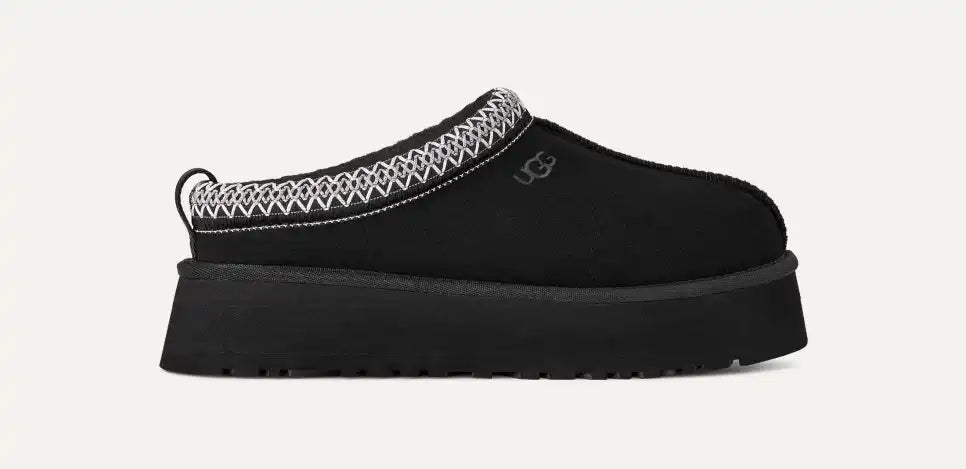 Papuci tip UGG cu platformă – Negru