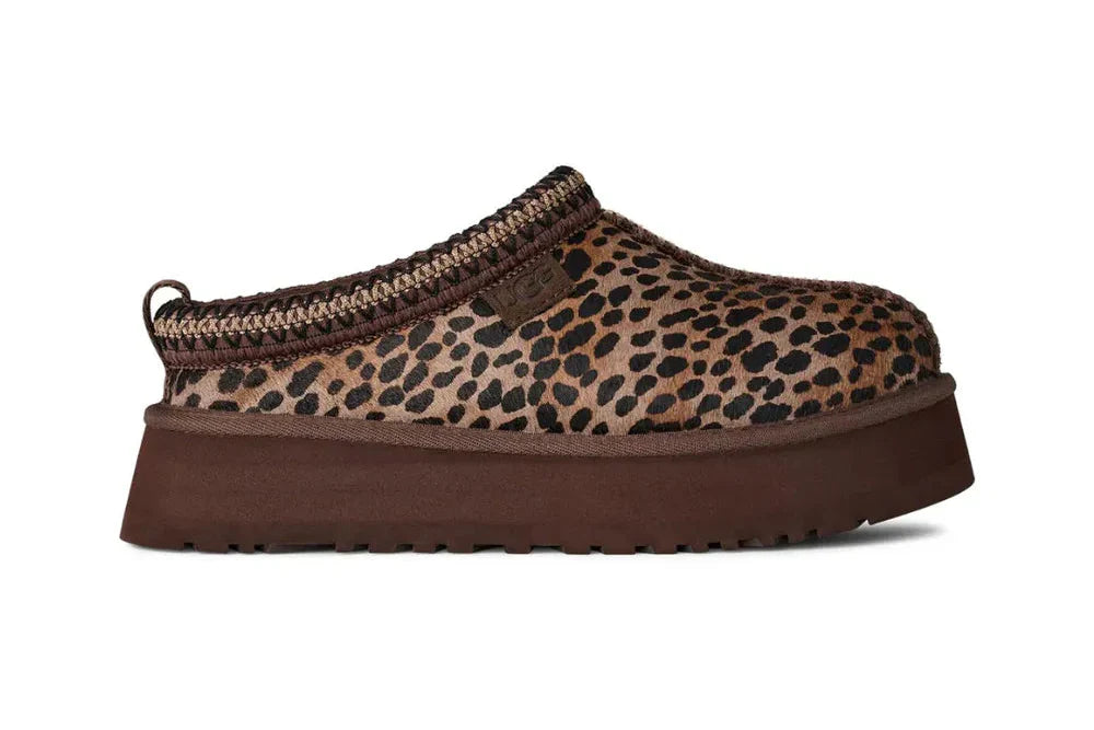 Papuci tip UGG cu platformă - Leopard Maro