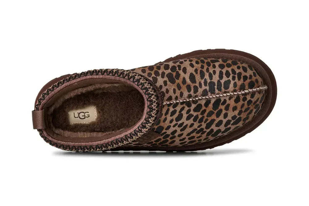 Papuci tip UGG cu platformă - Leopard Maro