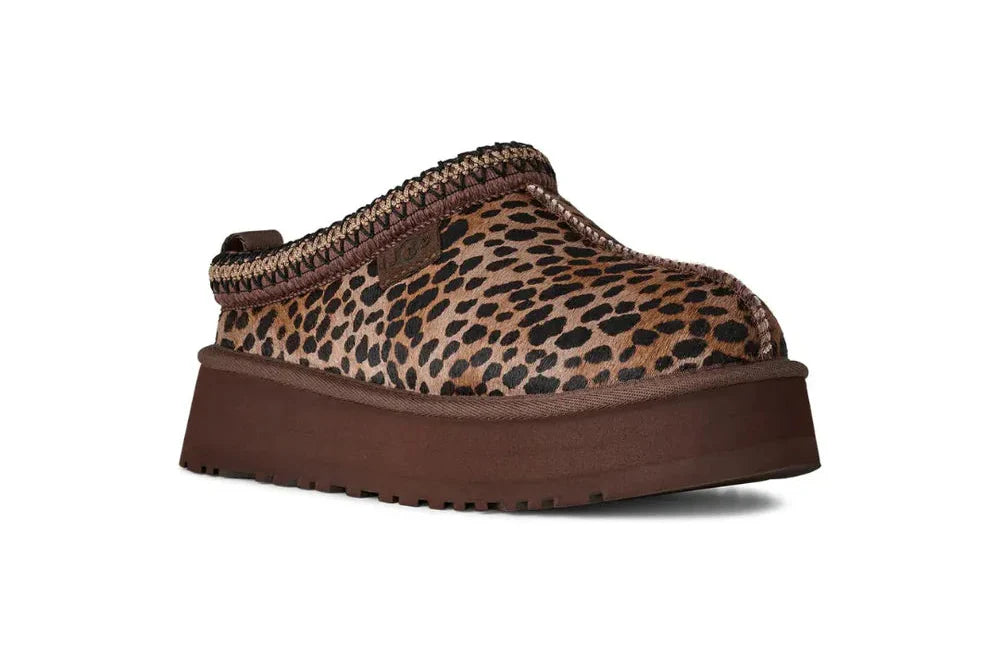 Papuci tip UGG cu platformă - Leopard Maro